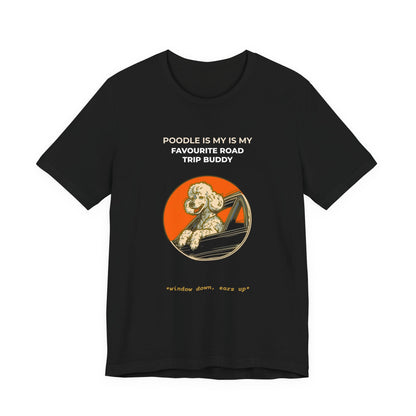 Poodle Road Trip Buddy t-shirt — funny Poodle travel tee on Bella+Canvas 3001, view 6