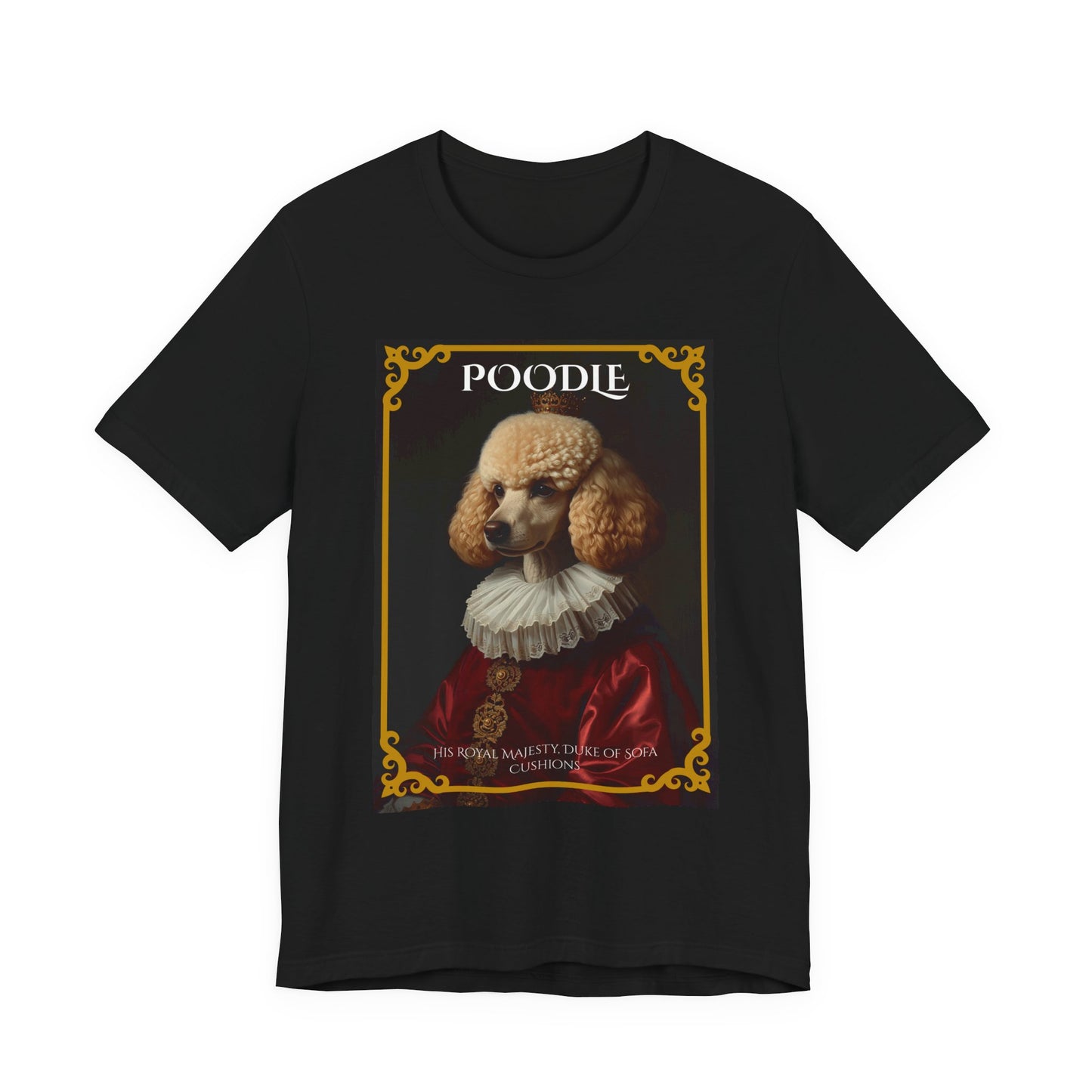 Flat lay of the Poodle Royal Portrait t-shirt