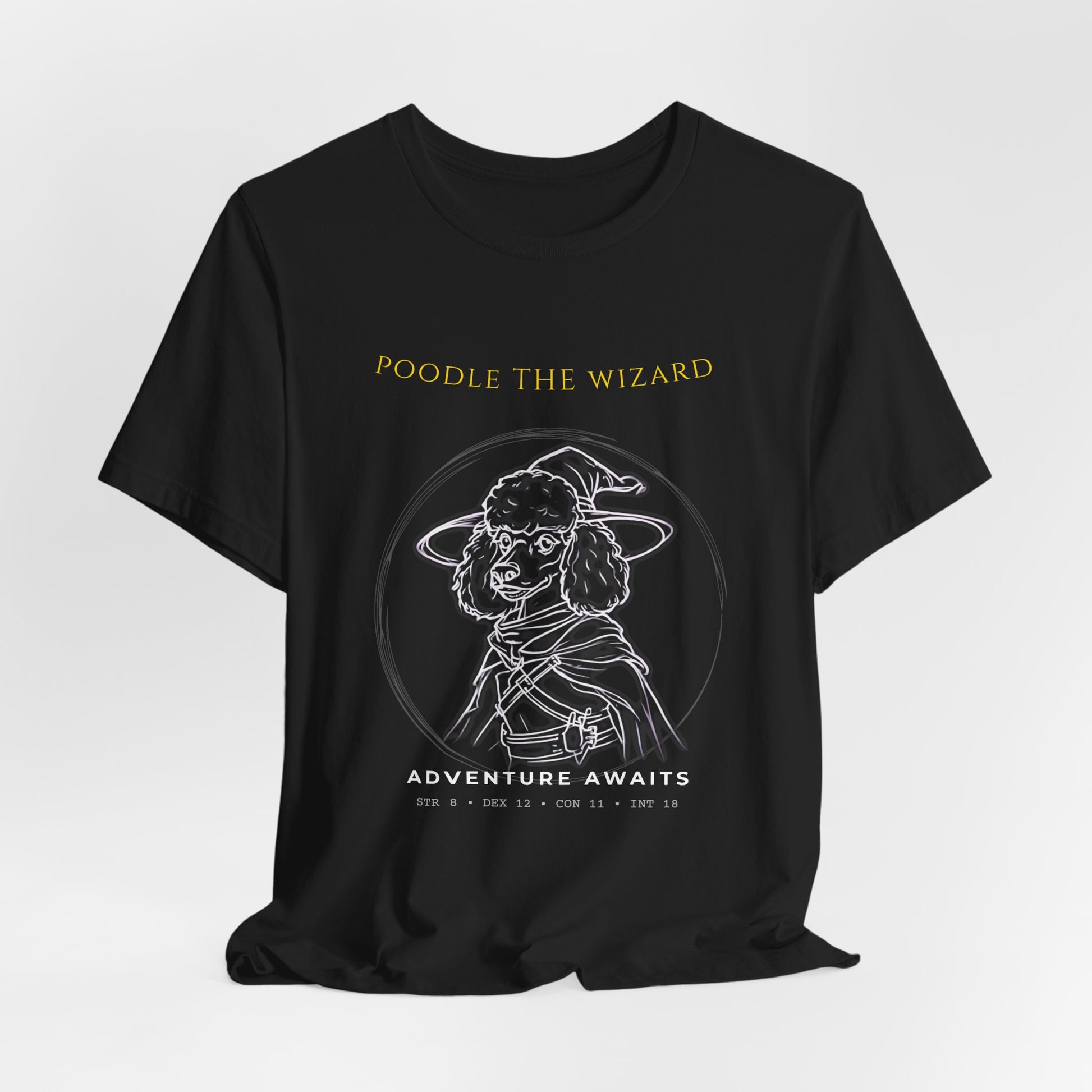 Poodle The Wizard T-Shirt size chart