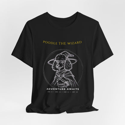 Poodle The Wizard T-Shirt size chart