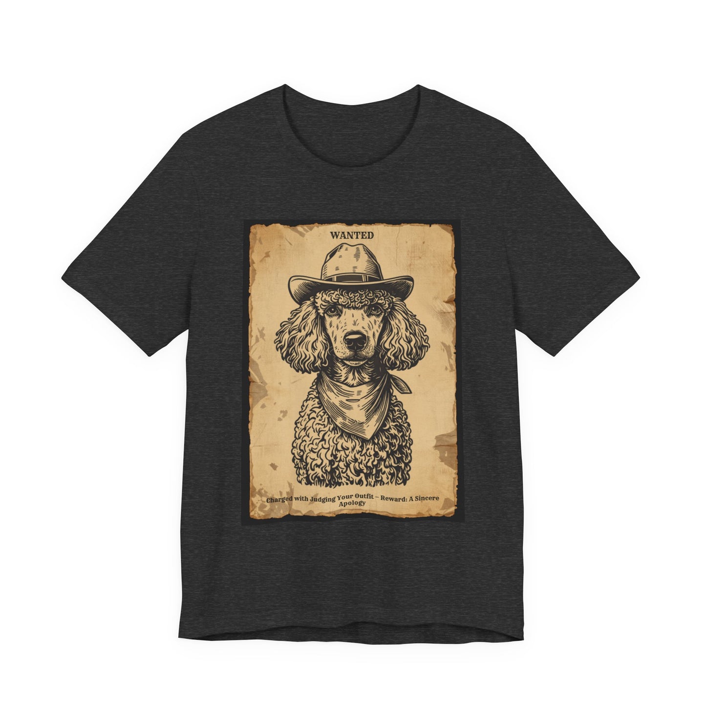 Poodle Wanted Outlaw t-shirt fabric detail 2