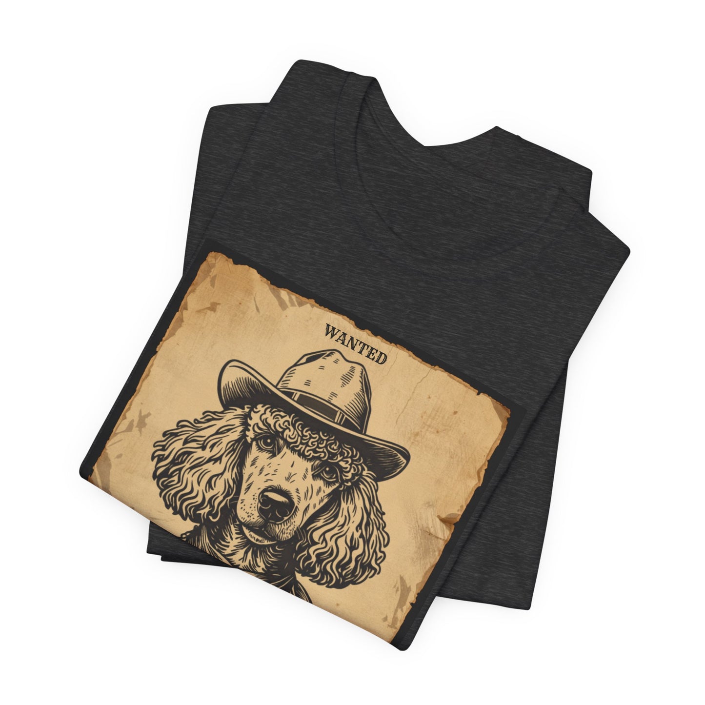 Poodle Wanted Outlaw t-shirt fabric detail 4