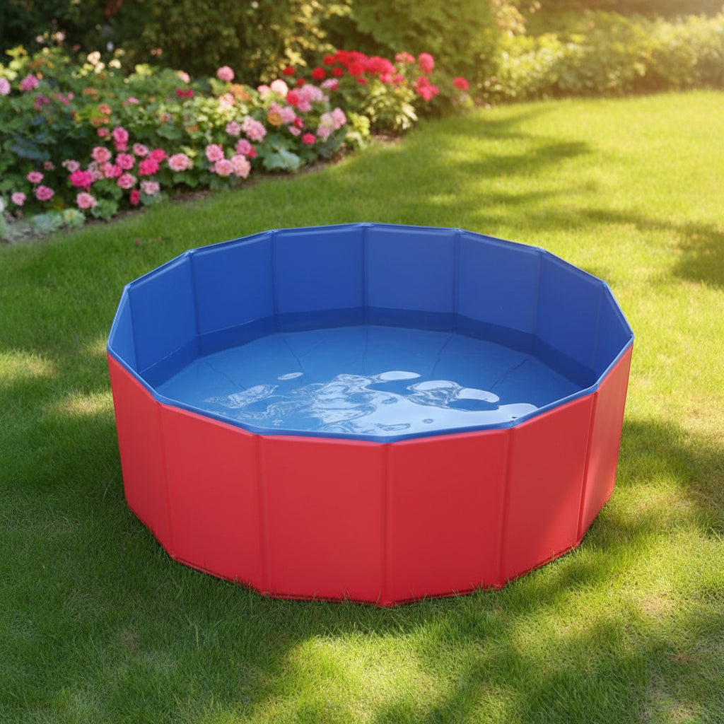 Portable Dog Bathtub: Foldable Design for Summer Refreshment and Outdoor Fun- Sniff Waggle And Walk
