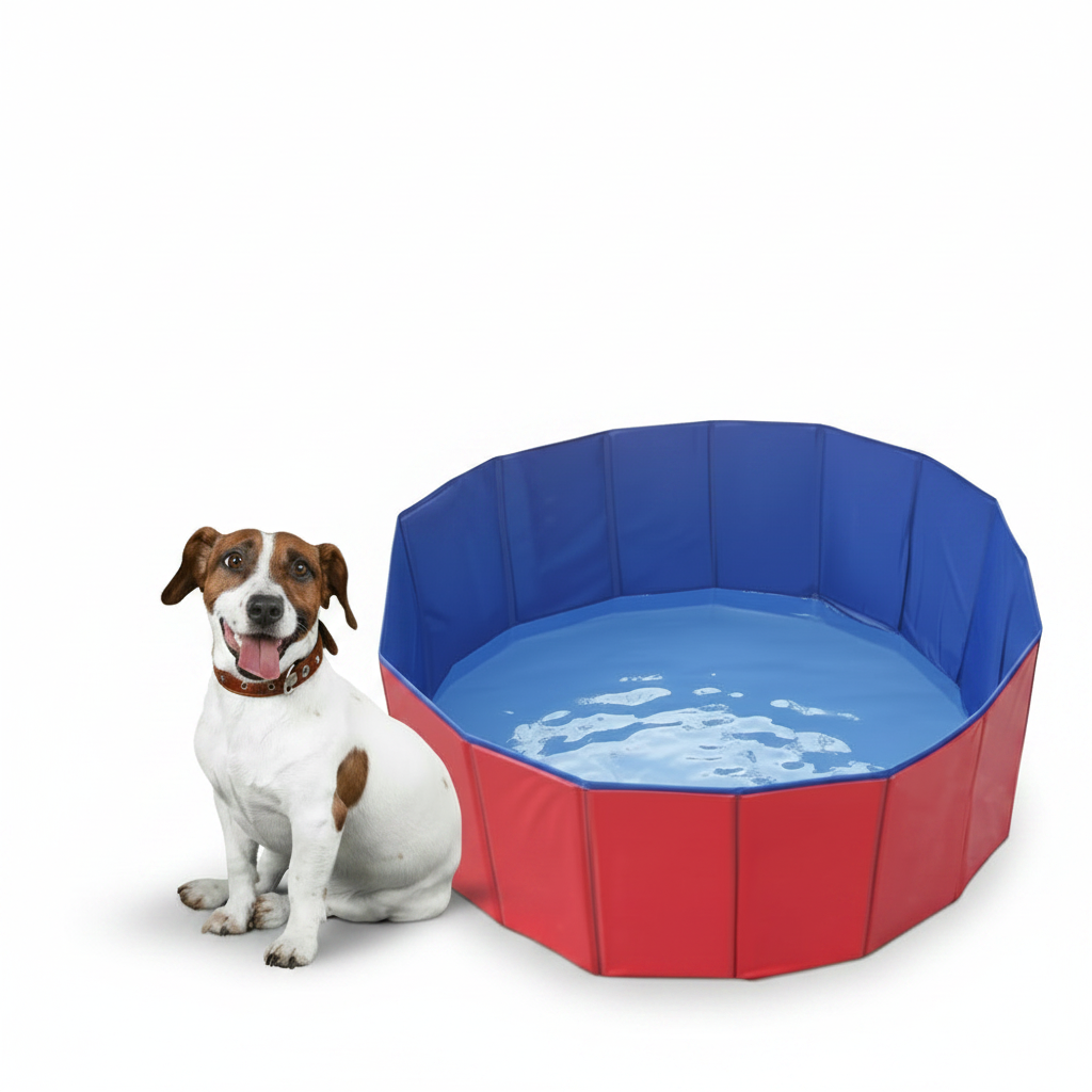 dog bath paddling pool red