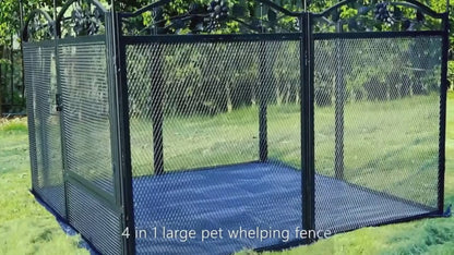 SniffWaggleNWalk™ 8-Panel Heavy Duty Dog Playpen – Indoor & Outdoor with Floor Mat
