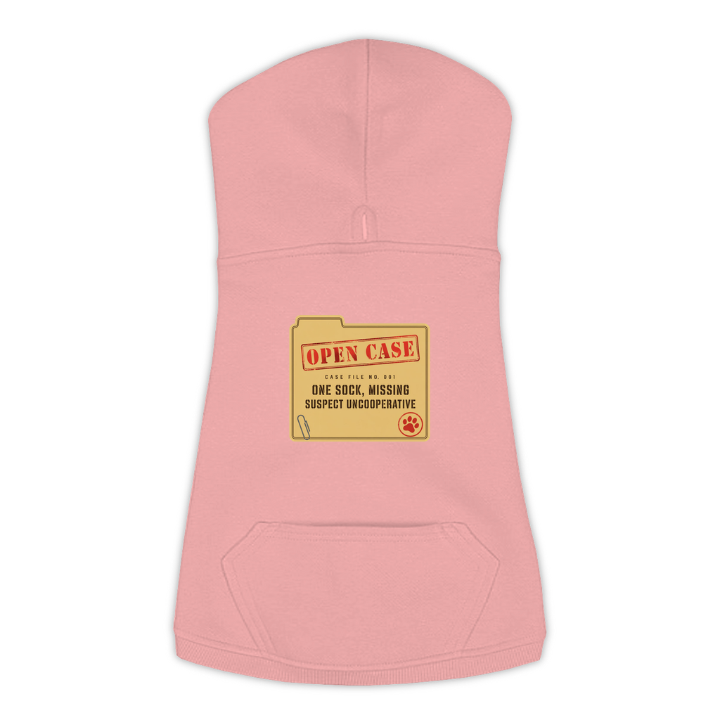 Prime Suspect dog hoodie in mauvelous pink, sizes L to 3XL
