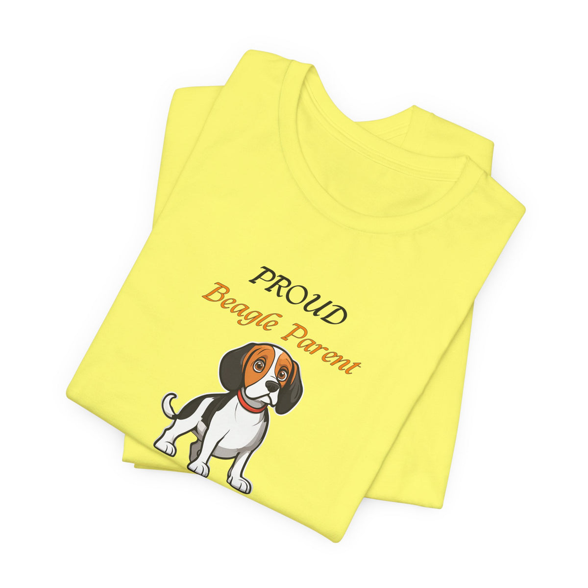 Proud Beagle Parent t-shirt sleeve and collar detail