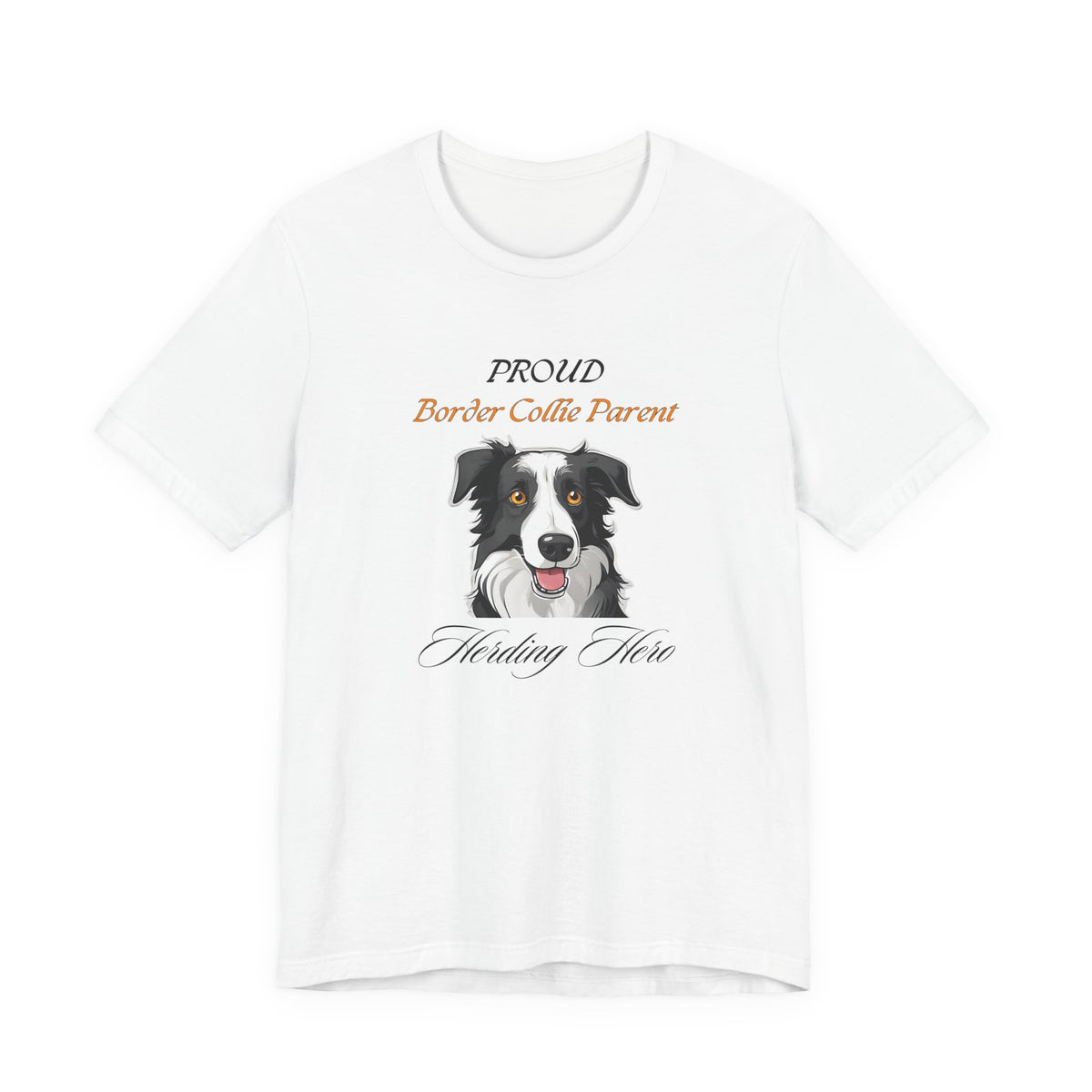 Proud Border Collie Parent t-shirt in Yellow, front view