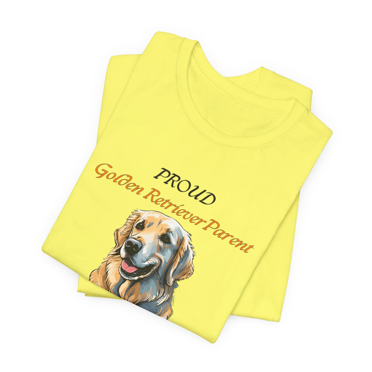 Proud Golden Retriever Parent t-shirt sleeve and neckline detail