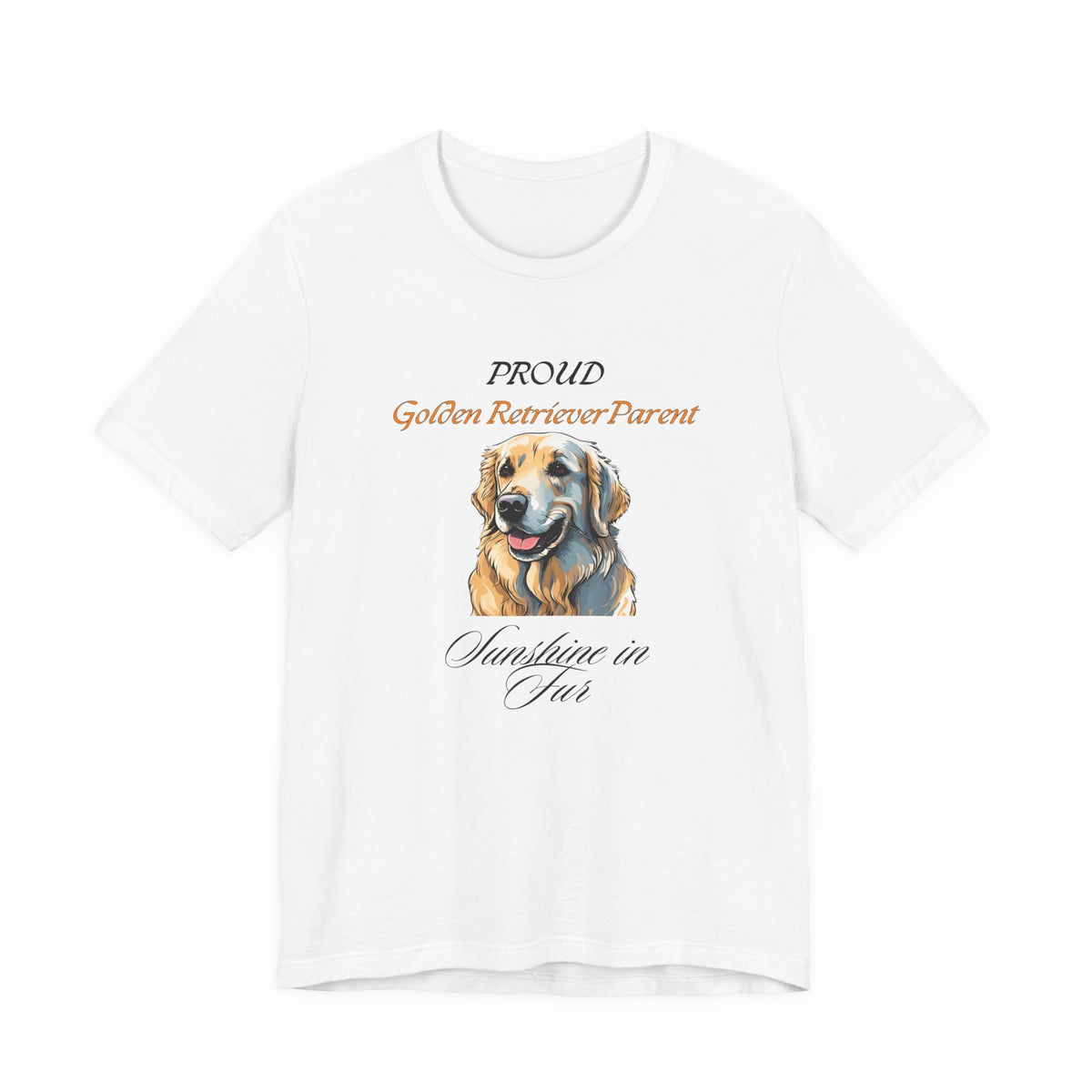 Proud Golden Retriever Parent t-shirt in Yellow, front view
