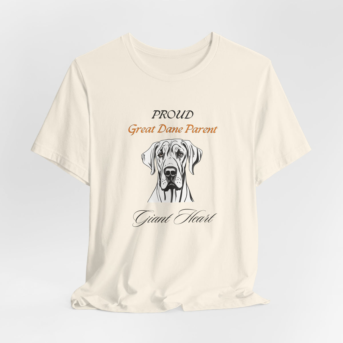 Proud Great Dane Parent t-shirt in Yellow, flat lay