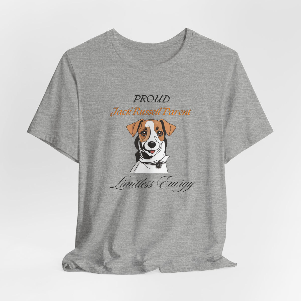 Proud Jack Russell Parent t-shirt size and fit reference image