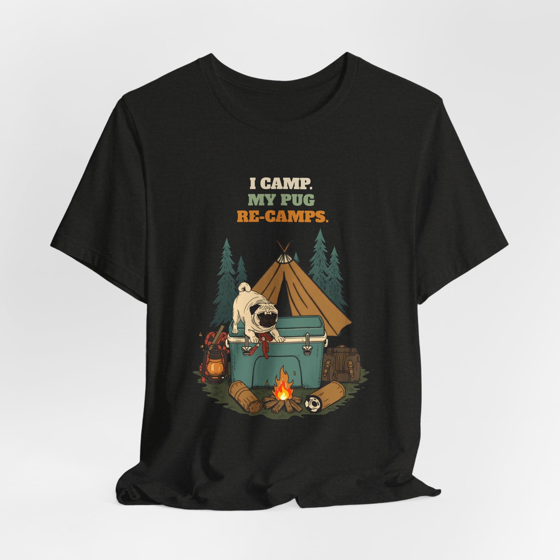 Pug camping tee unisex fit