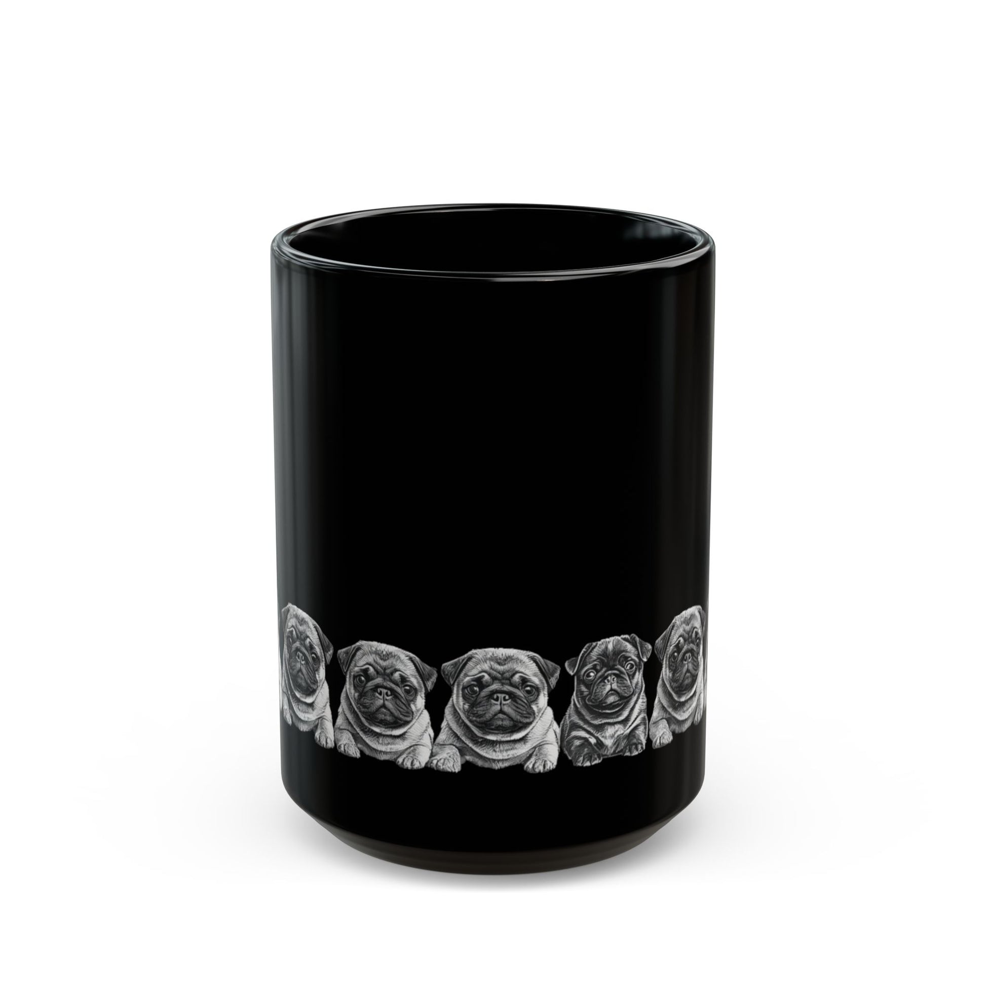 Pug coffee mug front view