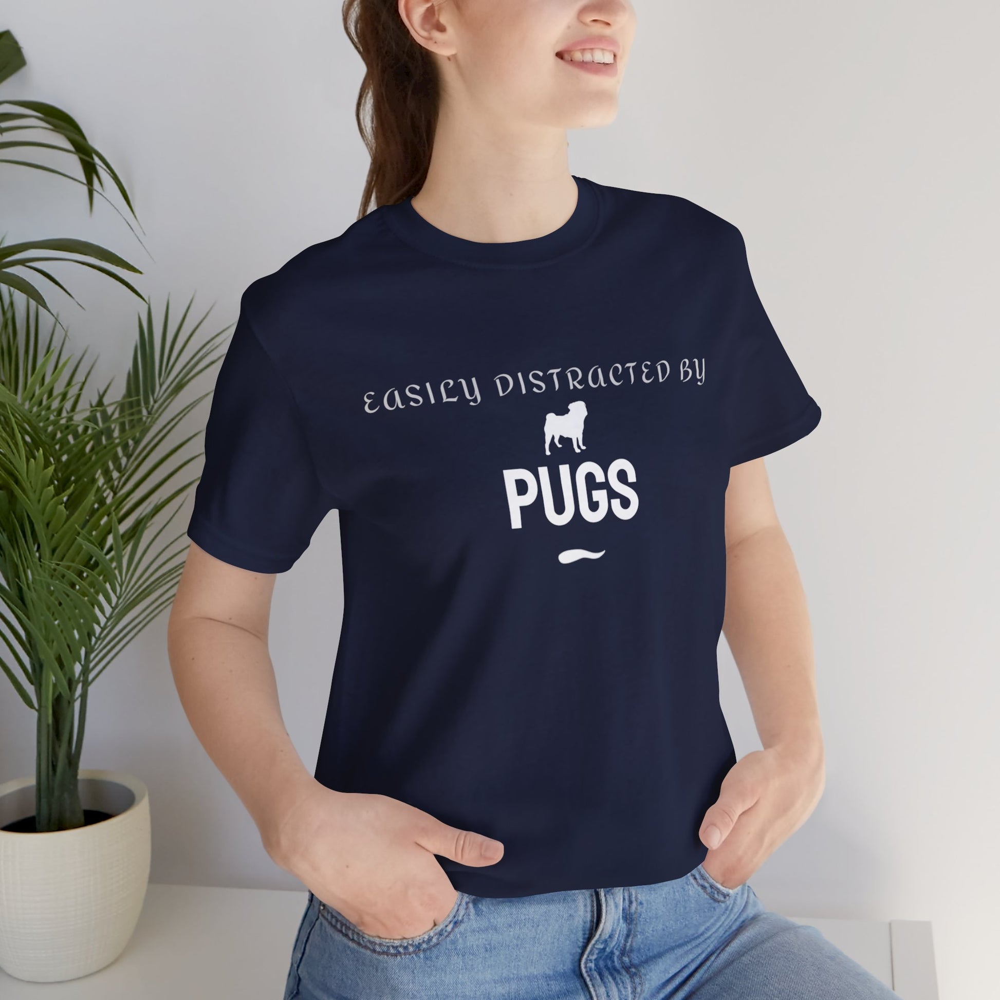 Pug lover tee in dark grey heather, funny dog t-shirt gift