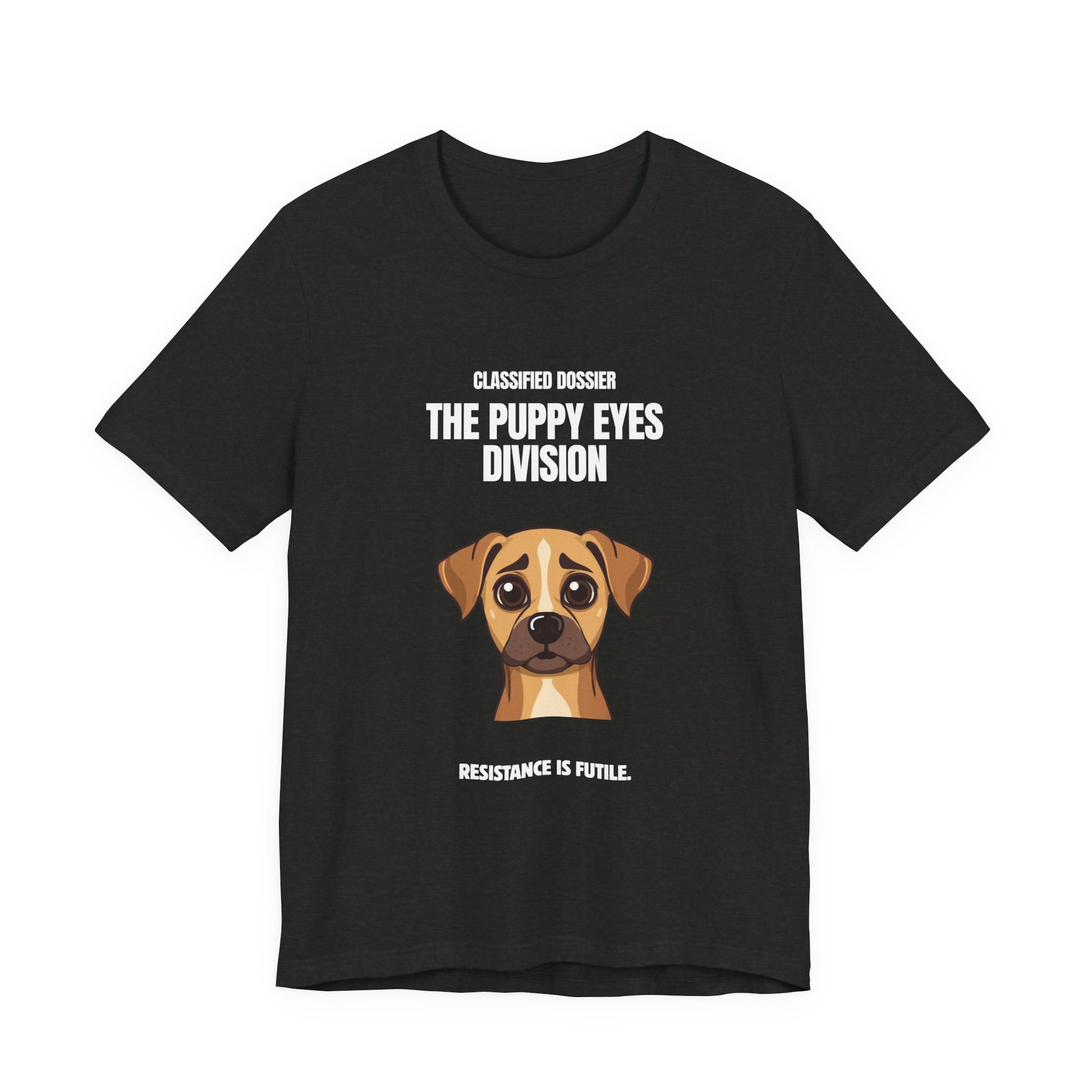 Puppy Eyes Division dog tee black heather colour swatch