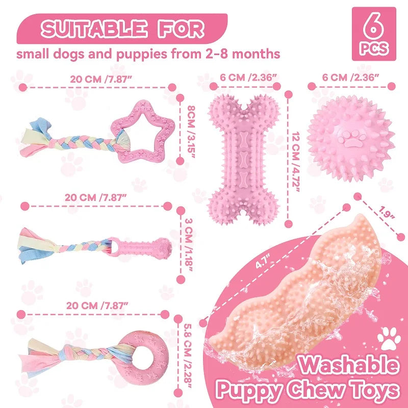Dog Chew Toy: Pink Rubber Durable Molars Training Toys. - Sniff Waggle And Walk