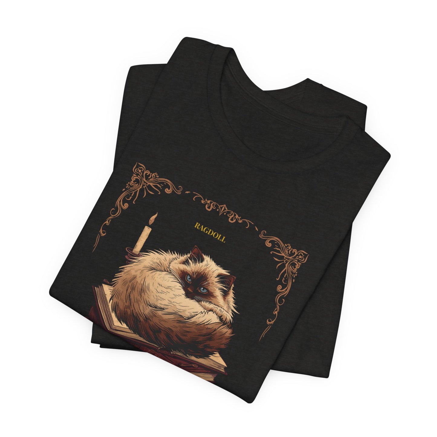 Ragdoll cat dark academia tee size chart
