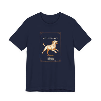 Recipe For Chaos Labrador T-Shirt - close-up print detail