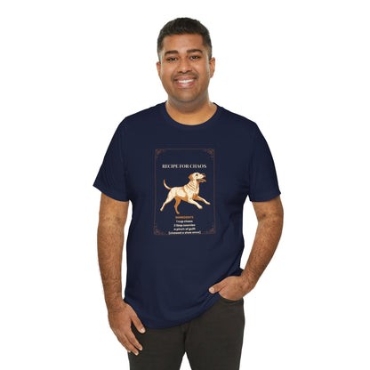 Recipe For Chaos Labrador T-Shirt - flat lay