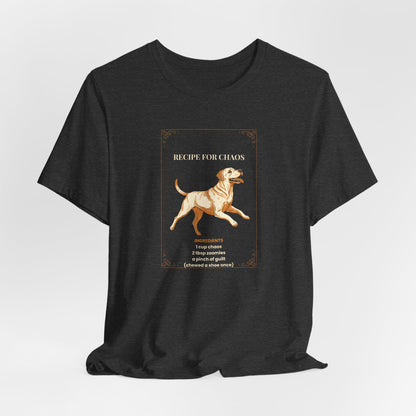 Recipe For Chaos Labrador T-Shirt - front view