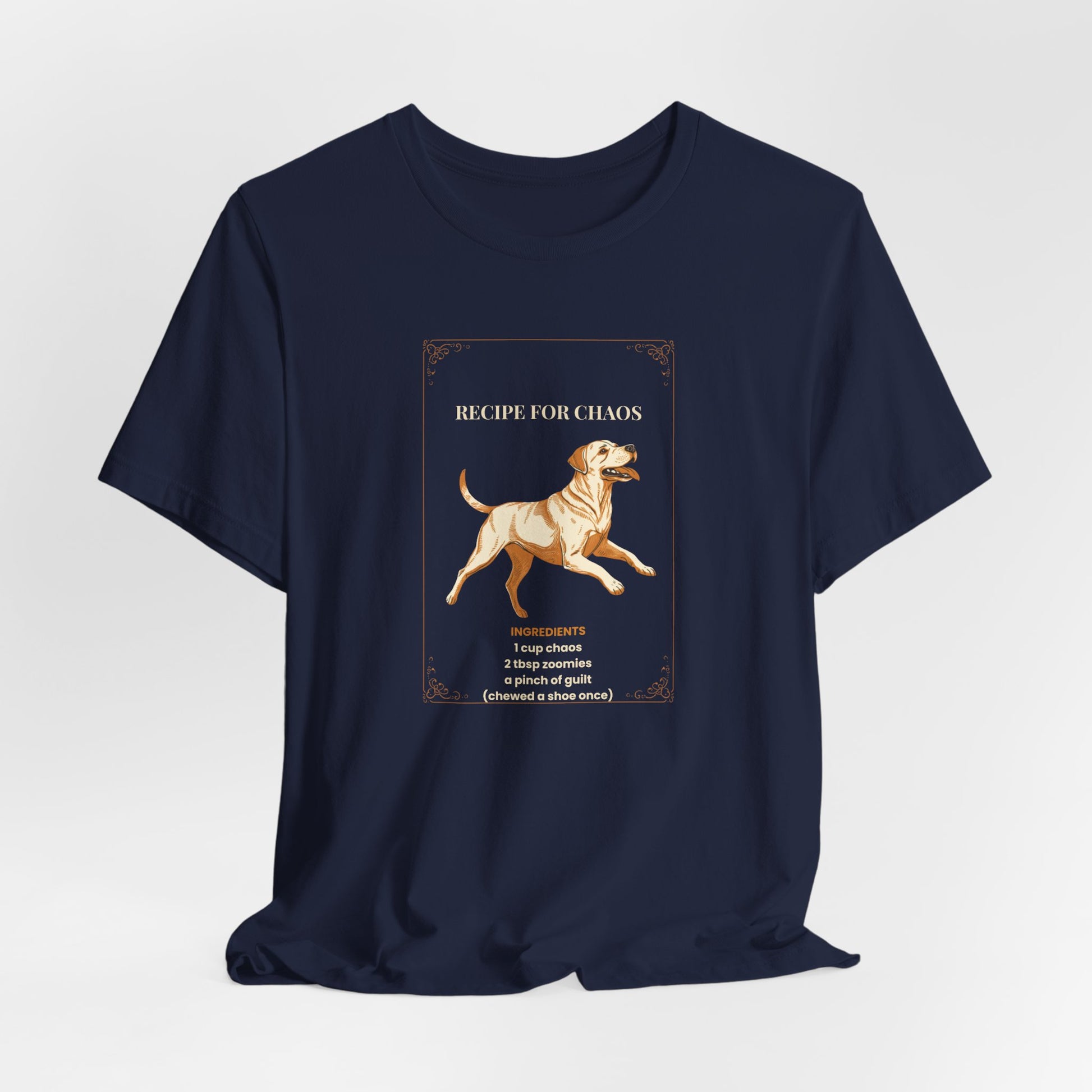 Recipe For Chaos Labrador T-Shirt - worn back view