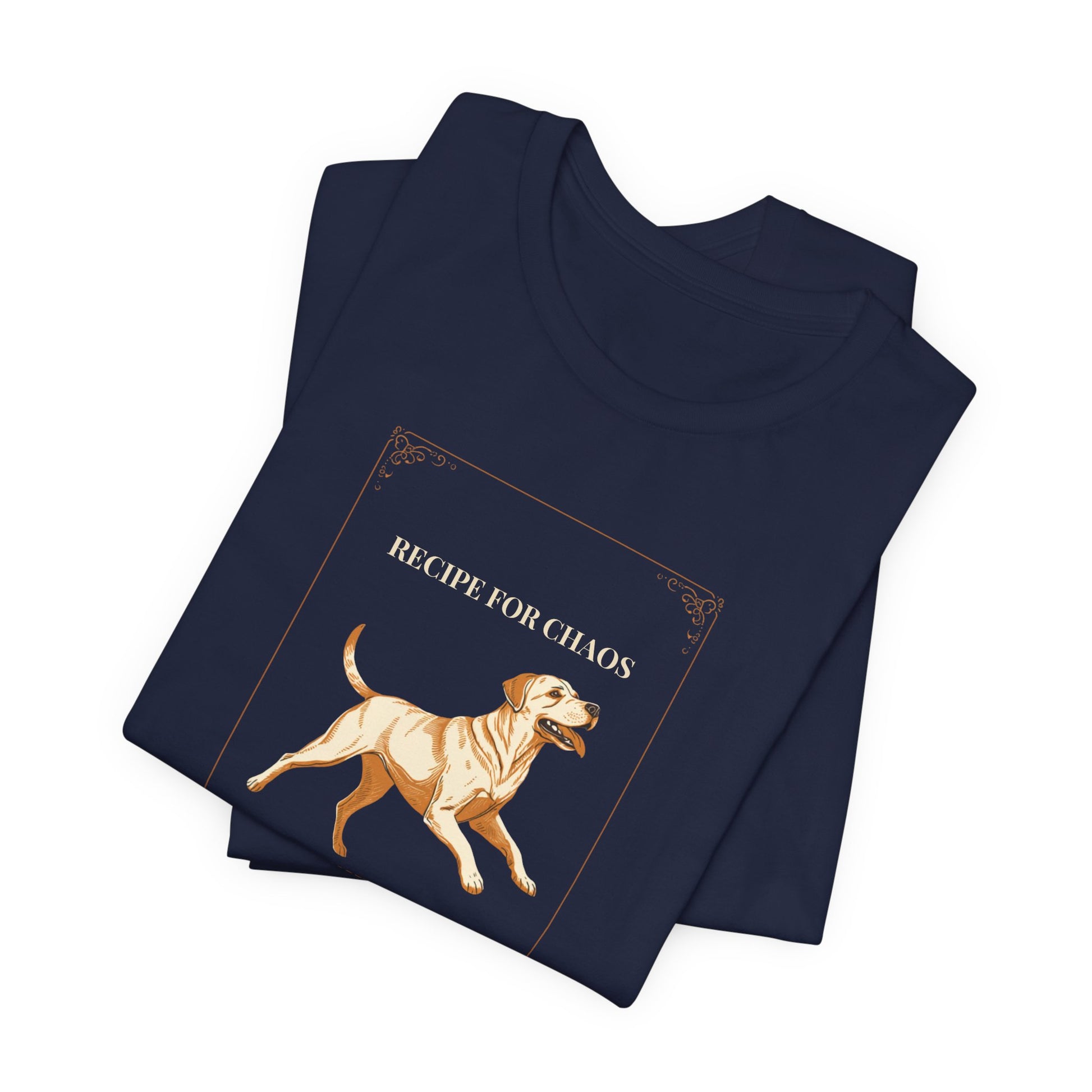 Recipe For Chaos Labrador T-Shirt - worn front view