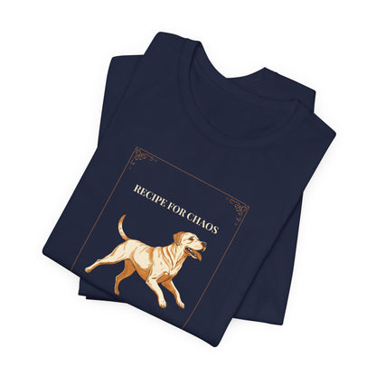 Recipe For Chaos Labrador T-Shirt - worn front view