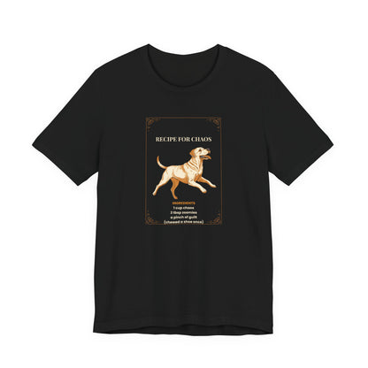 Recipe For Chaos Labrador T-Shirt - worn front view