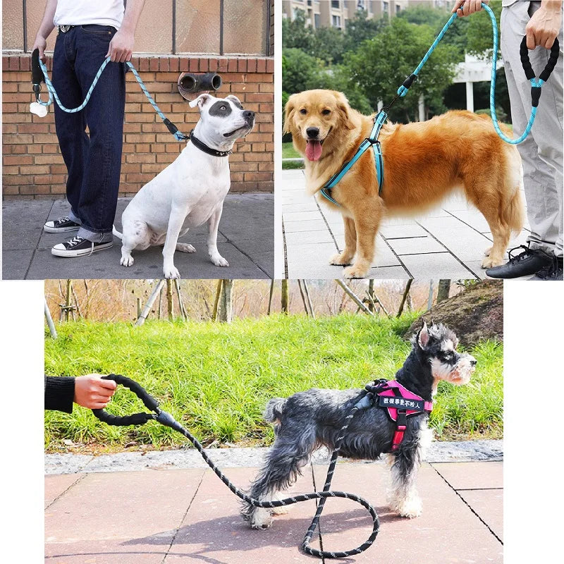 ReflectiGuard Reflective Dog Leash — padded handle detail — SniffWaggleNWalk