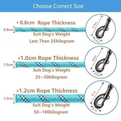 ReflectiGuard Reflective Dog Leash — length comparison — SniffWaggleNWalk