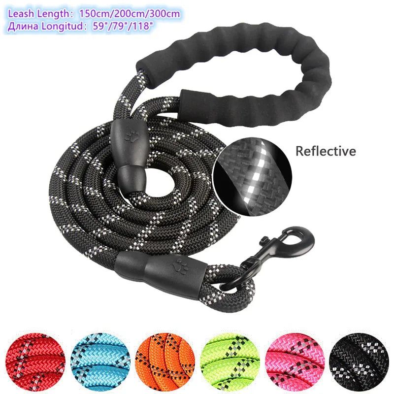 ReflectiGuard Reflective Dog Leash — reflective stitching close-up — SniffWaggleNWalk