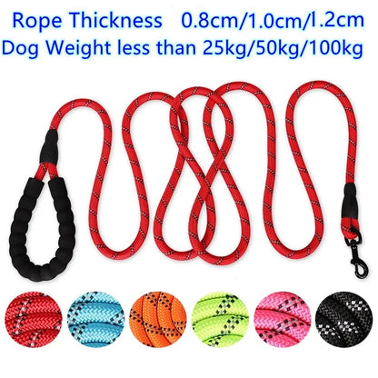 ReflectiGuard Reflective Dog Leash — width comparison — SniffWaggleNWalk