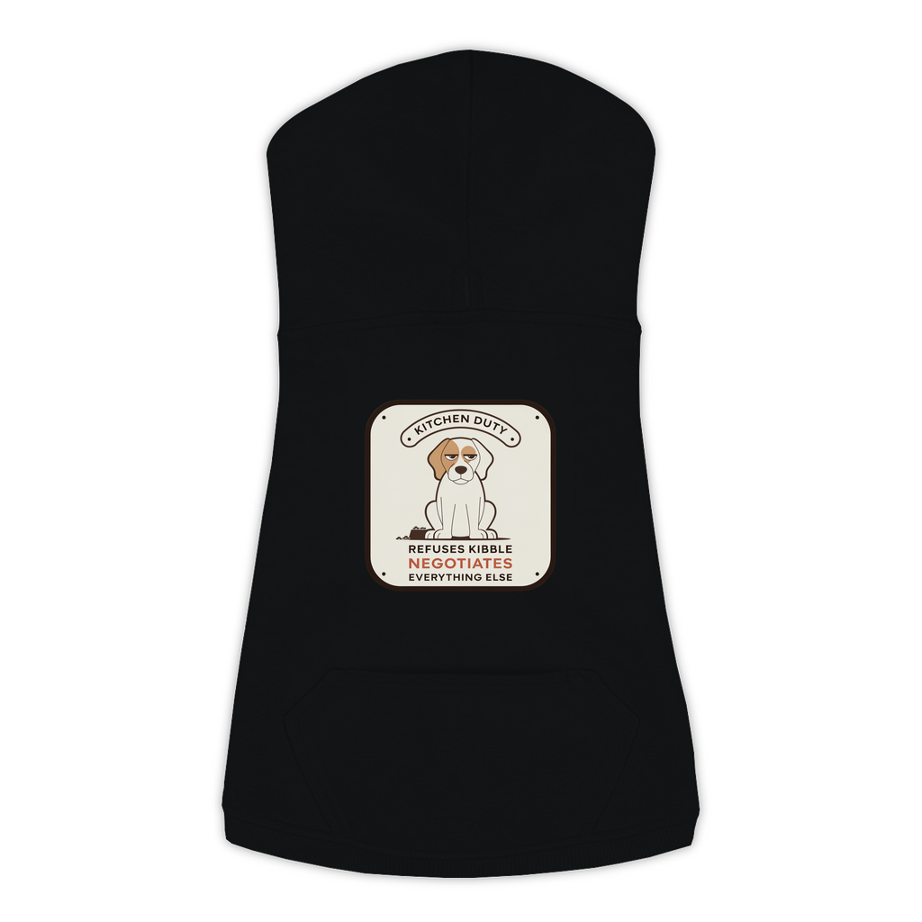 Refuses Kibble Dog Hoodie in Black, sizes L-3XL