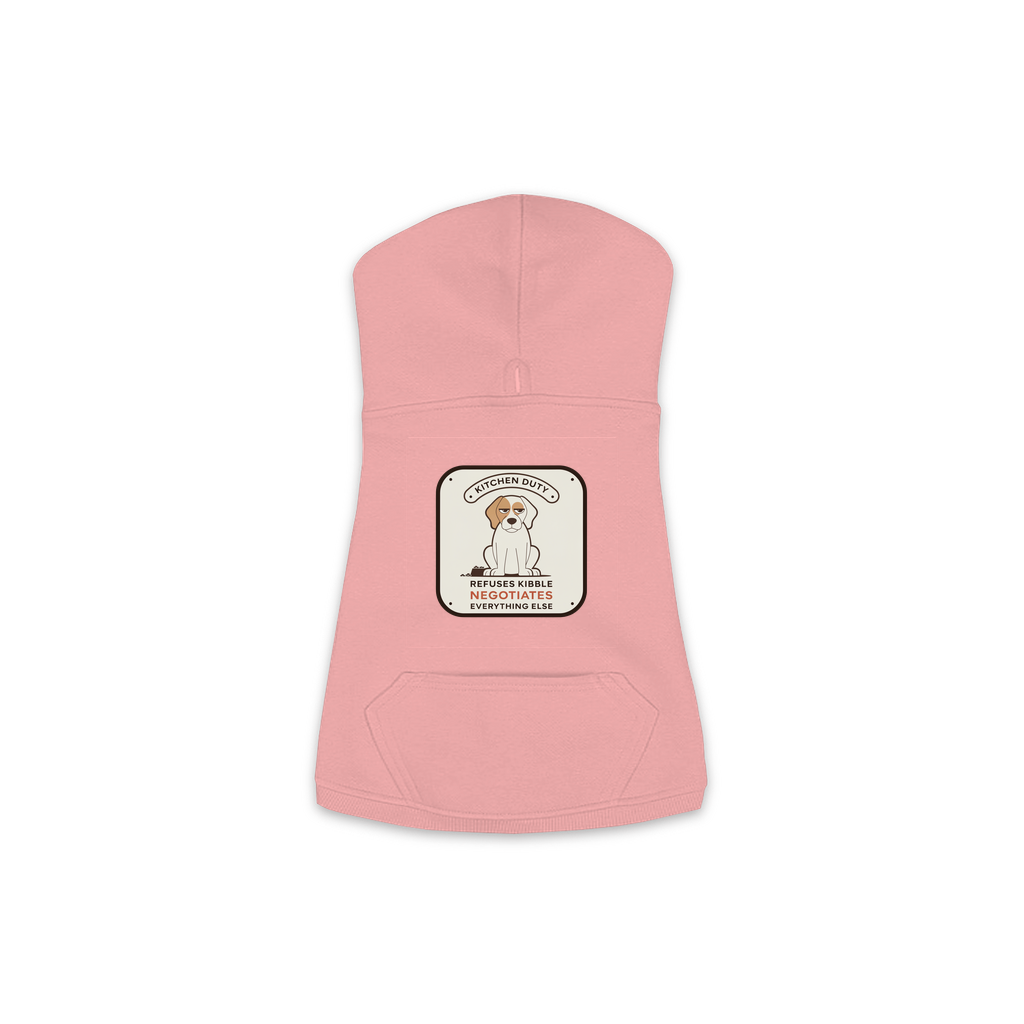 Refuses Kibble Dog Hoodie in Mauvelous Pink, sizes XS-M