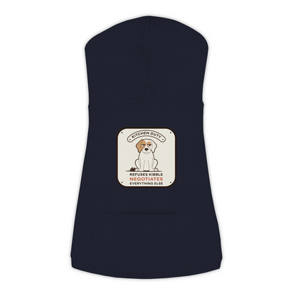 Refuses Kibble Dog Hoodie in Navy, sizes L-3XL