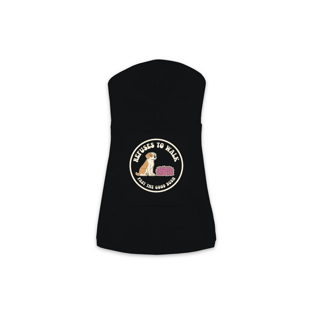 Refuses To Walk Past The Good Bush dog hoodie in Black - back print, sizes XS to M