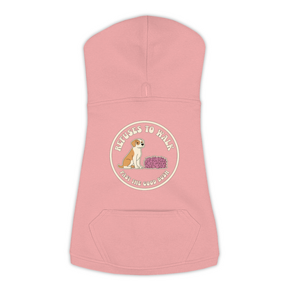 Refuses To Walk Past The Good Bush dog hoodie in Mauvelous - back print, sizes L to 3XL