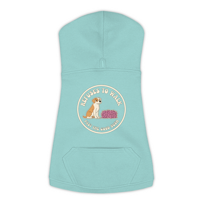 Refuses To Walk Past The Good Bush dog hoodie in Saltwater - back print, sizes L to 3XL