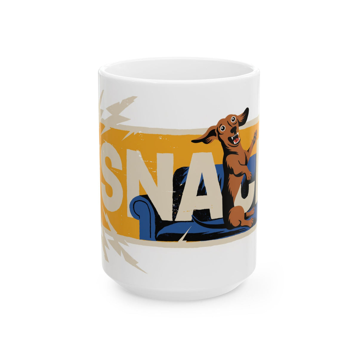 Dachshund ceramic coffee mug, 11oz and 15oz retro poster style sausage dog gift - view 2
