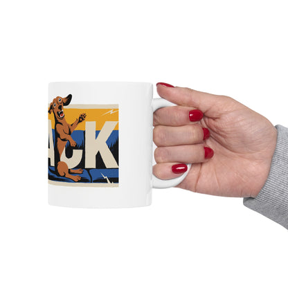 Dachshund ceramic coffee mug, 11oz and 15oz retro poster style sausage dog gift - view 14