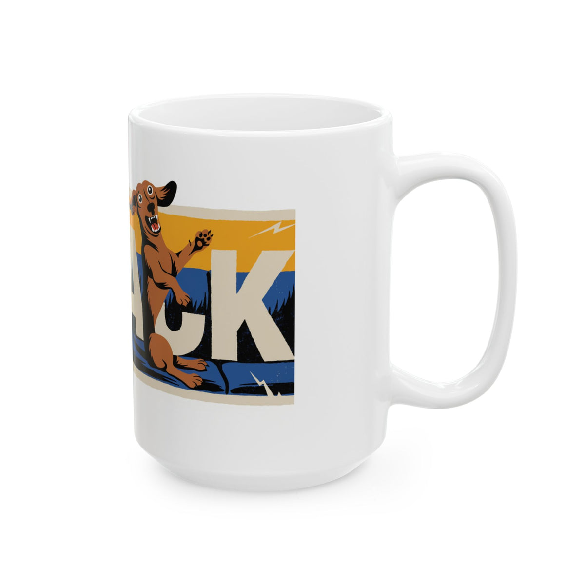 Dachshund ceramic coffee mug, 11oz and 15oz retro poster style sausage dog gift - view 17