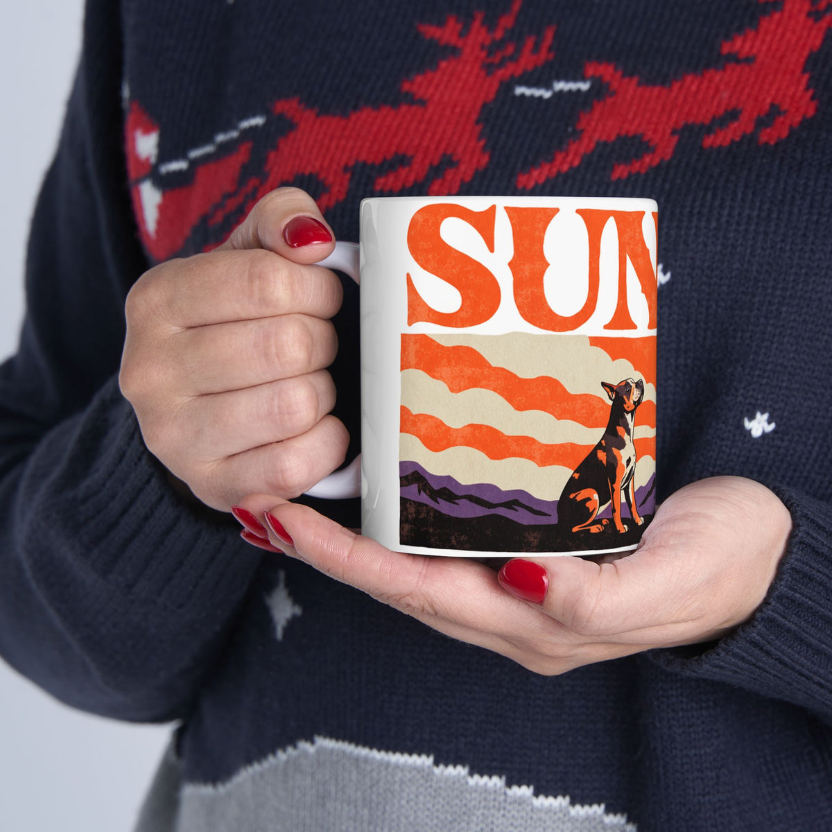 Staffie ceramic coffee mug, 11oz and 15oz retro poster staffy gift - view 13