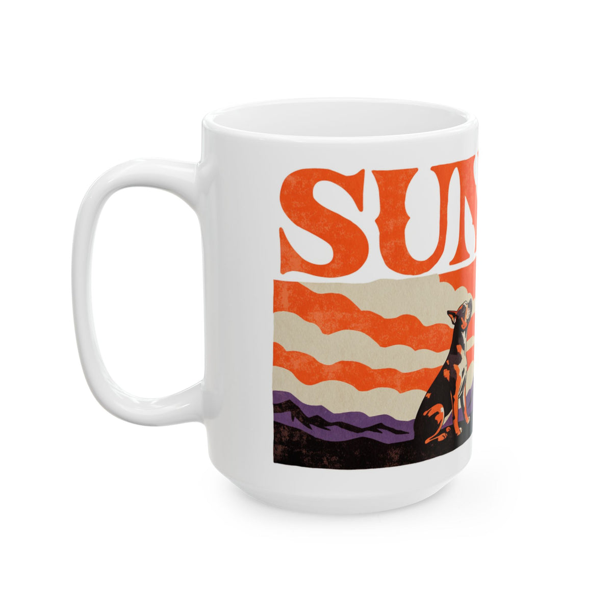 Staffie ceramic coffee mug, 11oz and 15oz retro poster staffy gift - view 16