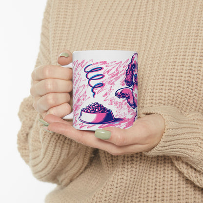 Cocker Spaniel ceramic coffee mug, 11oz and 15oz retro print style cocker gift - view 1