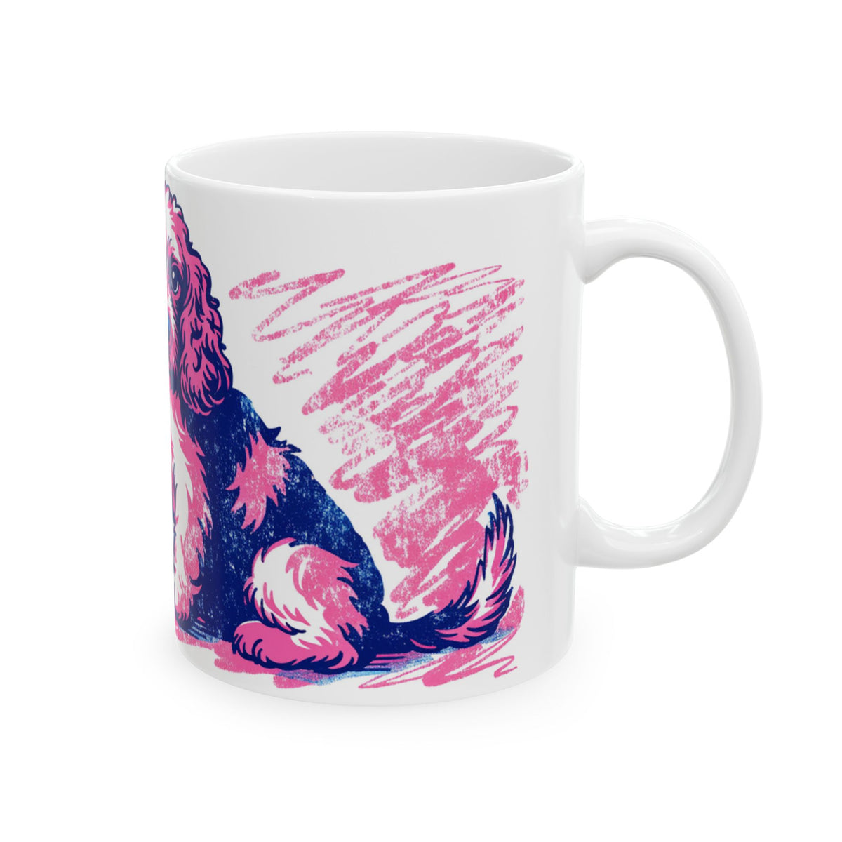 Cocker Spaniel ceramic coffee mug, 11oz and 15oz retro print style cocker gift - view 6