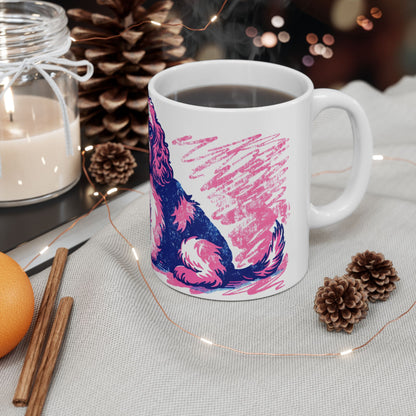 Cocker Spaniel ceramic coffee mug, 11oz and 15oz retro print style cocker gift - view 7