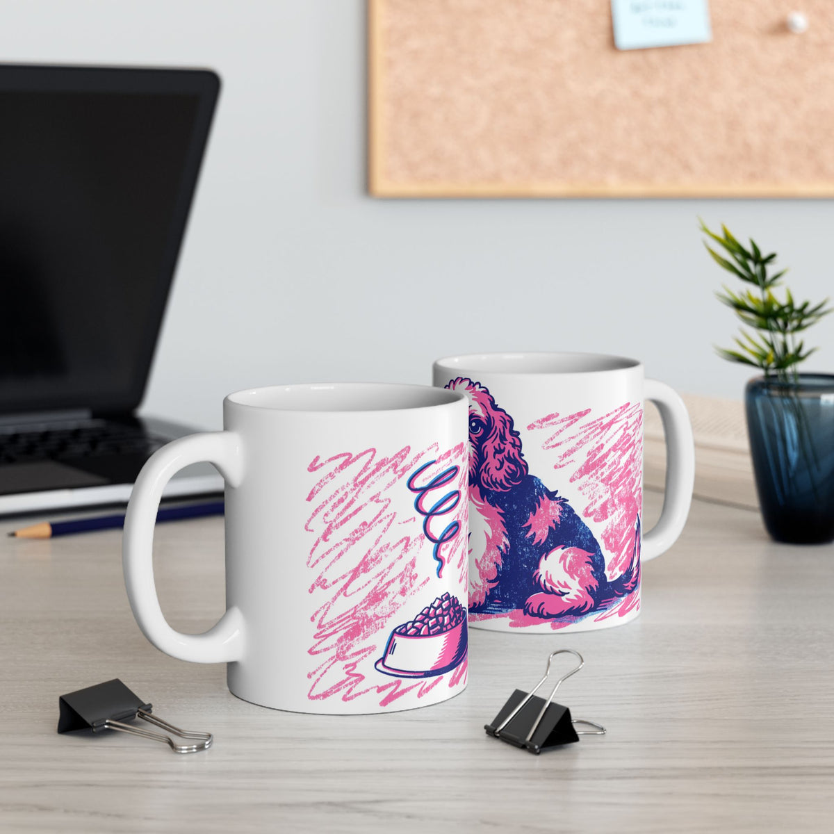 Cocker Spaniel ceramic coffee mug, 11oz and 15oz retro print style cocker gift - view 8
