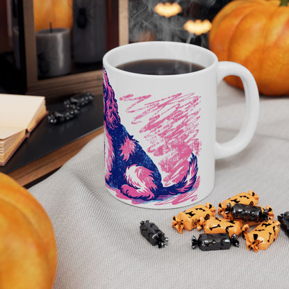 Cocker Spaniel ceramic coffee mug, 11oz and 15oz retro print style cocker gift - view 9