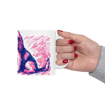 Cocker Spaniel ceramic coffee mug, 11oz and 15oz retro print style cocker gift - view 14